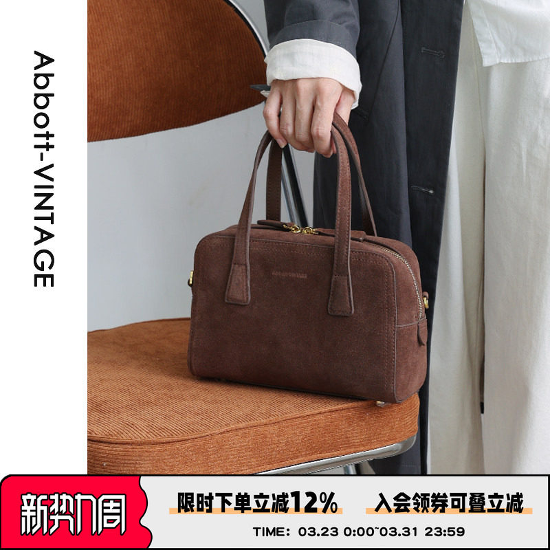 【8折清仓】【磨砂豆腐包】原创设计磨砂牛皮单肩斜挎手提包