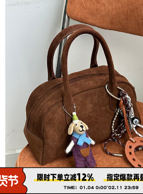 AbbottVINTAGE【波士顿包】原创设计磨砂牛皮手提包秋冬新款