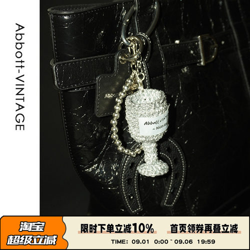 AbbottVINTAGE【酒鬼挂件】编织酒杯挂绳复古串珠百搭包包挂件