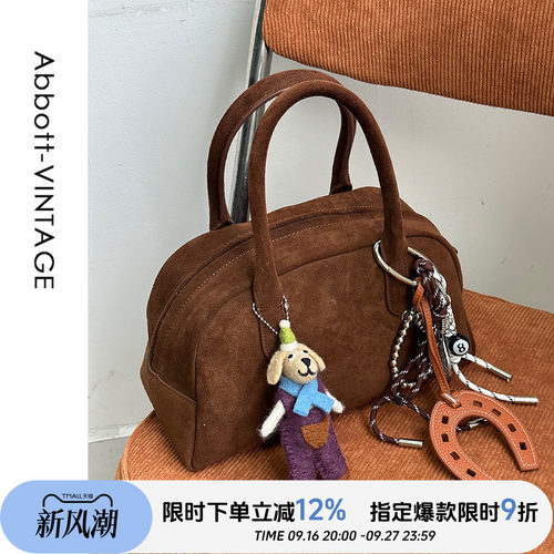 手提包磨砂牛皮复古简约