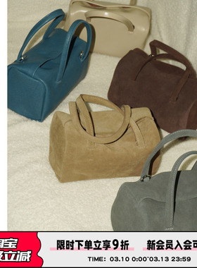 AbbottVINTAGE【笔筒包】复古小众磨砂皮羊皮枕头包单肩斜挎女