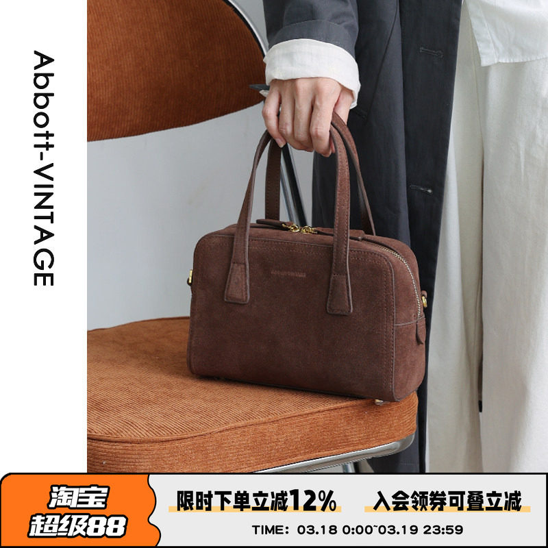 【8折清仓】【磨砂豆腐包】原创设计磨砂牛皮单肩斜挎手提包