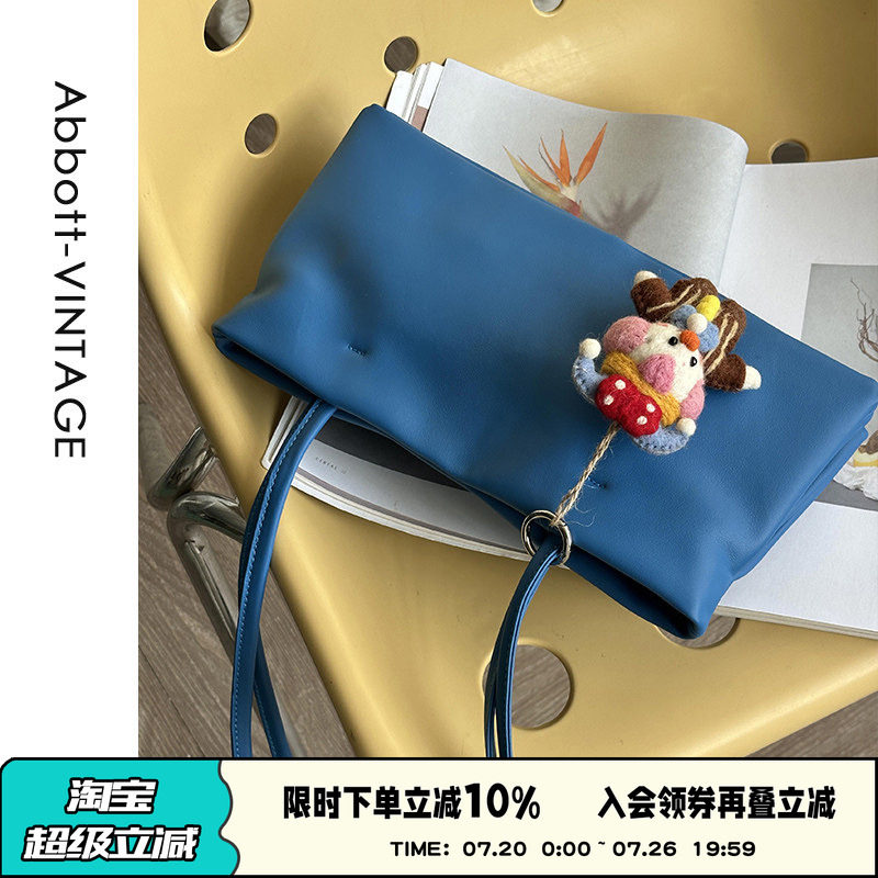 AbbottVINTAGE【海盐小方】头层牛皮小众休闲女包单肩包简约春新