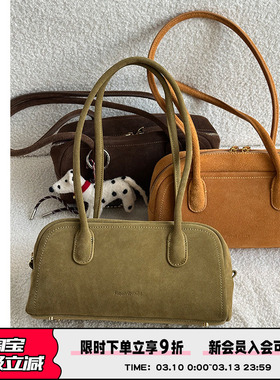 AbbottVINTAGE【豆腐波士顿】简约磨砂牛皮单肩手提包秋冬新2025