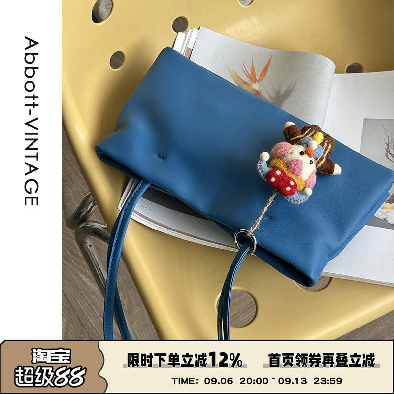 AbbottVINTAGE【海盐小方】头层牛皮小众休闲女包单肩包简约春新