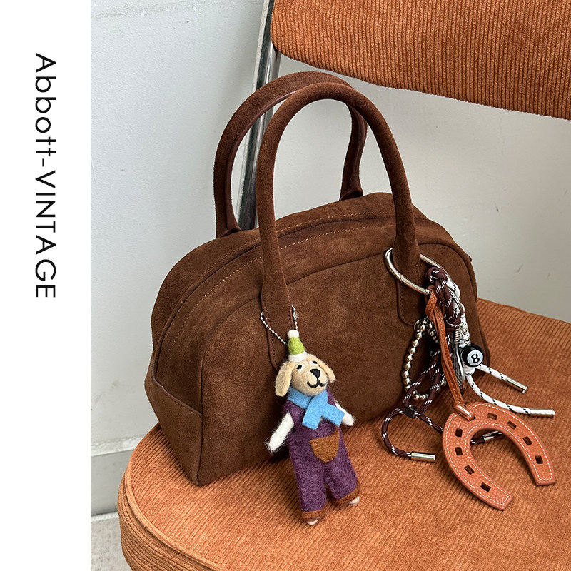 AbbottVINTAGE【波士顿包】原创设计磨砂牛皮手提包秋冬新款