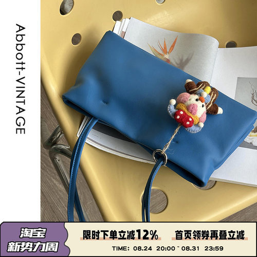 AbbottVINTAGE【海盐小方】头层牛皮小众休闲女包单肩包简约春新