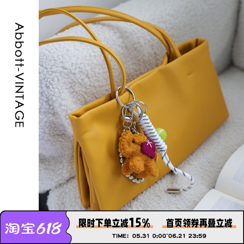 AbbottVINTAGE【海盐小方】头层牛皮小众休闲女包单肩包简约夏新