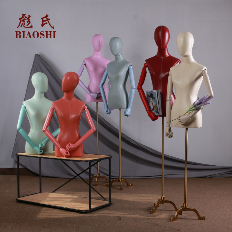 彪氏高档半身包布PU女模特服装店展示道具衣架高档橱窗道具人台