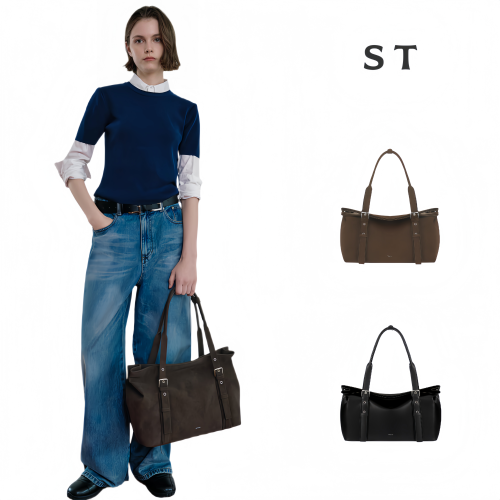 韩国爆火ST麂皮托特包百搭腋下包