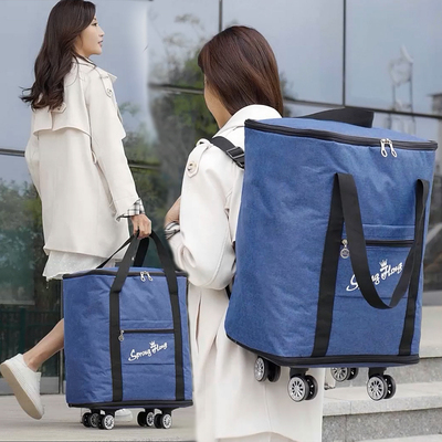 折叠手提万向轮行李包双肩旅行袋女超大容量收纳搬家可装被托运包