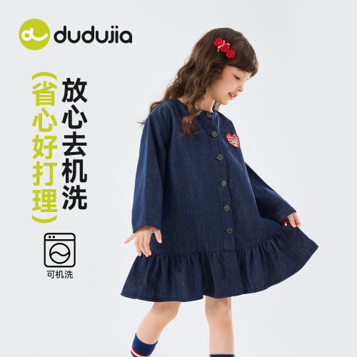 嘟嘟家女童连衣裙春秋款女宝牛仔