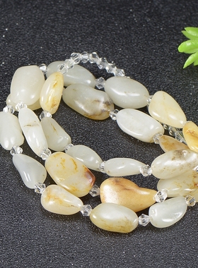 和田玉 玉龙河籽料 随形 原石 原料 项链61克