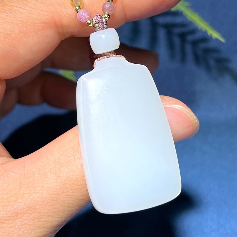 【 过灯细料】和田玉 羊脂白玉 平安牌 吊坠 挂件28克