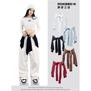 女团风跳街舞潮牌爵士舞hiphop短款开衫两穿嘻哈系腰外搭演出服
