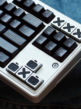 真皮游戏方块个性键帽方向键银色皮机械键盘键帽单颗创意键帽复古