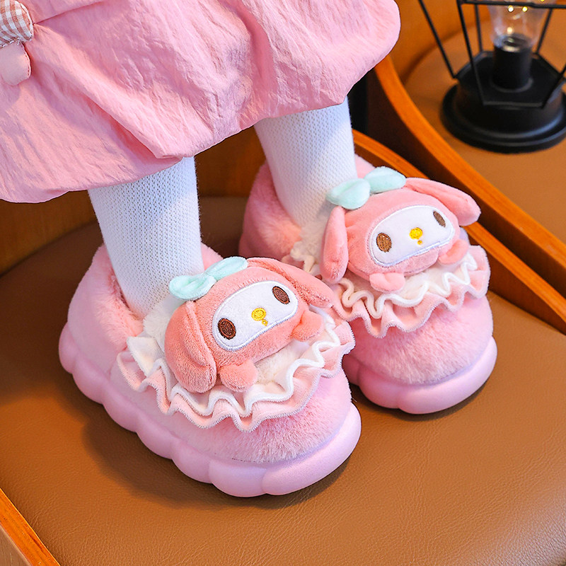 儿童棉拖鞋可爱秋冬季新款居家厚底加绒保暖女童女孩亲子拖鞋冬
