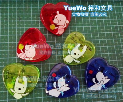 原装正品 deli 得力票夹 彩色透明票夹 可爱心形 NO.9492 38mm