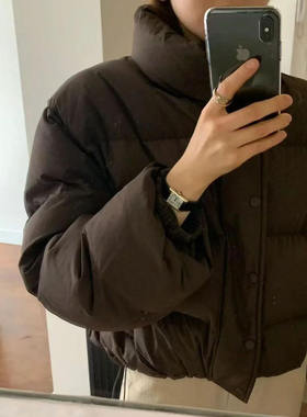 H330103018 韩版25冬温暖厚实时尚立领百搭短款面包羽绒服5 OU