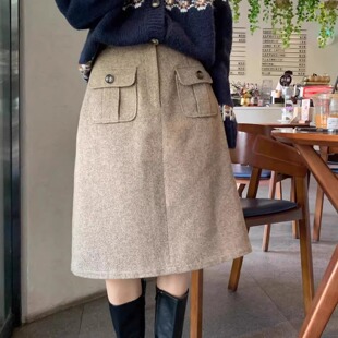 D1851351057 特价25春宽松圆领提花毛衣时尚显瘦A字半身裙