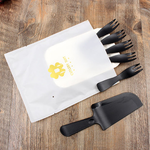 定制复合膜装波浪叉水滴盘套装生日派对蛋糕一次性蛋糕刀盘叉组合