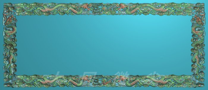 浮雕图 精雕图 灰度图 龙边框