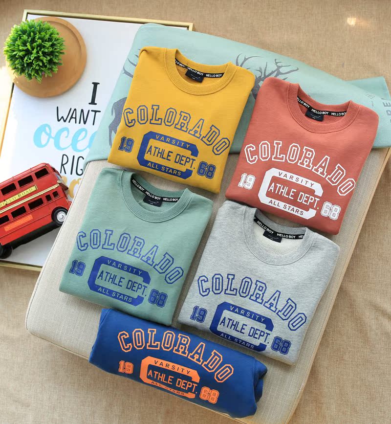 美式实用 卫衣男童外贸纯棉长袖T恤体恤出口儿童套头卫衣毛圈多色|ruв категории Детская одежда, свитер/свитер - от Buy2taobao.com для оказания профессиональной услуги покупки агента Taobao