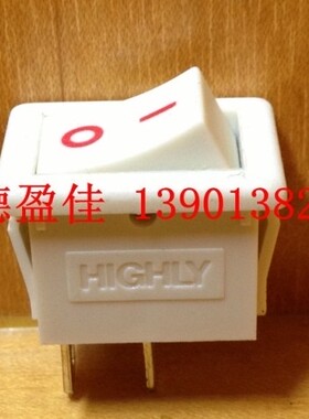 电子开关台湾海立【HIGHLY】船型开关2脚白色翘板开关R9-00