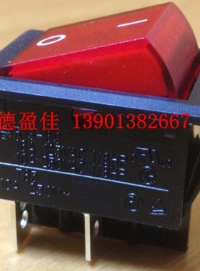电子开关台湾新进SCI船型开关 4脚带灯红色220V翘板开关R13-69