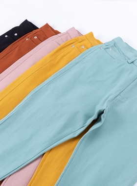 春夏日本四面弹牛仔裤COOLMAX高档高弹8分裤八分时尚彩裤任意裁破