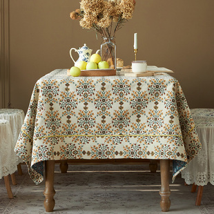美式 桌布轻奢高级感田园茶几布定制餐布圆桌餐桌台布盖布长方形布