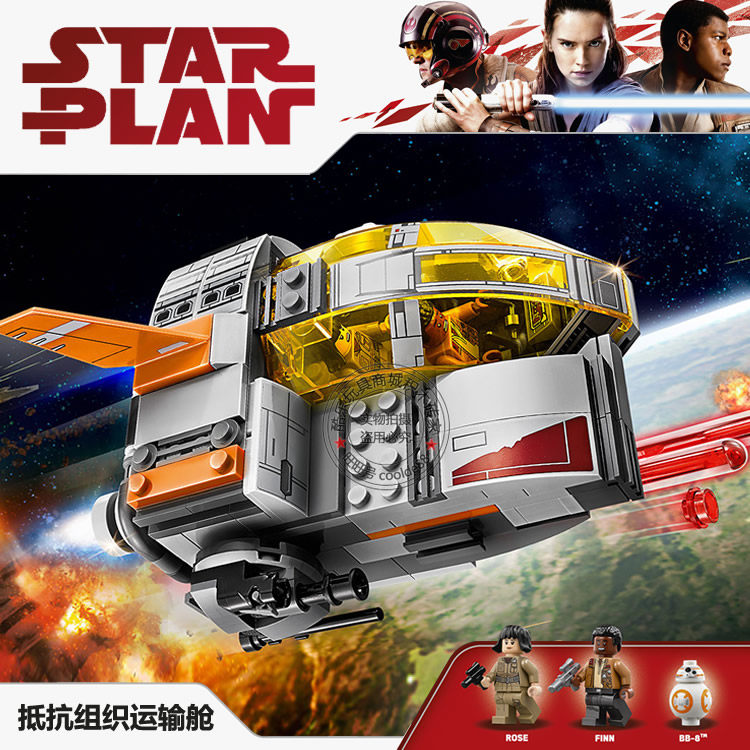 星球大战系列抵抗组织运输舱机器人仔战机飞船拼装积木玩具75176