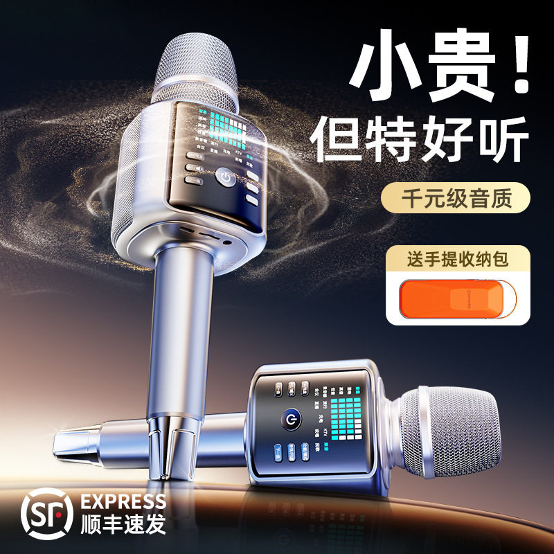 金运 x9麦克风H9话筒音响一体麦克风户外家用K歌无线音箱声卡唱歌