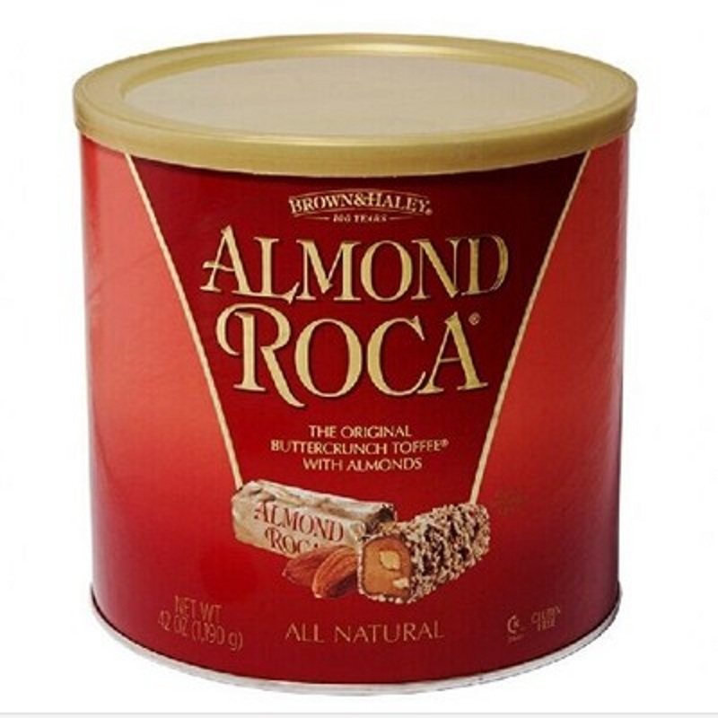 包邮  almond roca美国进口乐家杏仁糖巧克力糖1190g桶装 喜糖