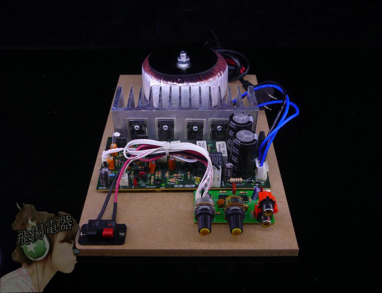 350W带环牛变压器DIY专业超重纯低音炮功放板4只进口大功率管推动 影音电器 功放板 原图主图