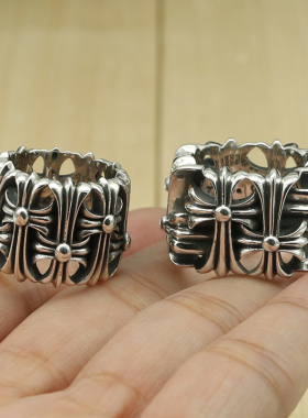 朋克风十字架宽面戒指薛之谦同款