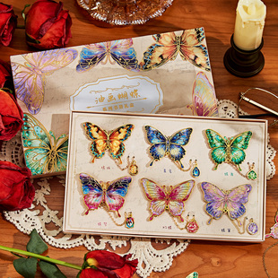 蝴蝶标本金属书签复古高颜值精致古典中国风教师节实用礼物送老师