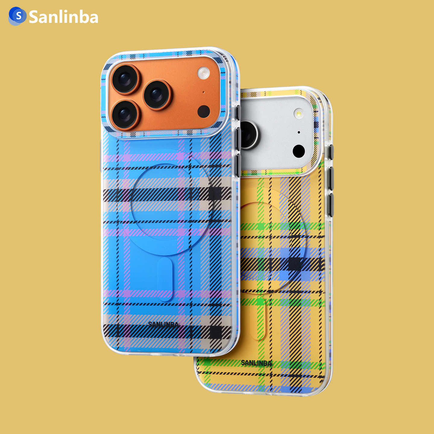 Sanlinba苏格兰格子磁吸手机壳适用苹果iPhone18ProMax/17Pro/16保护壳新款高级感原创格纹防摔磨砂手机套