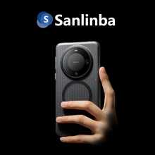 Sanlinba新款泼墨瓦楞条纹磁吸手机壳适用于华为Mate60Pro磨砂透明保护壳MagSafe高级感50Pro简约防摔4手机套