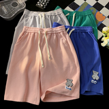 直播重磅华夫格短裤男小熊反光魔术贴港风五分裤DK06P40控55，男装牛仔裤，电商D229A