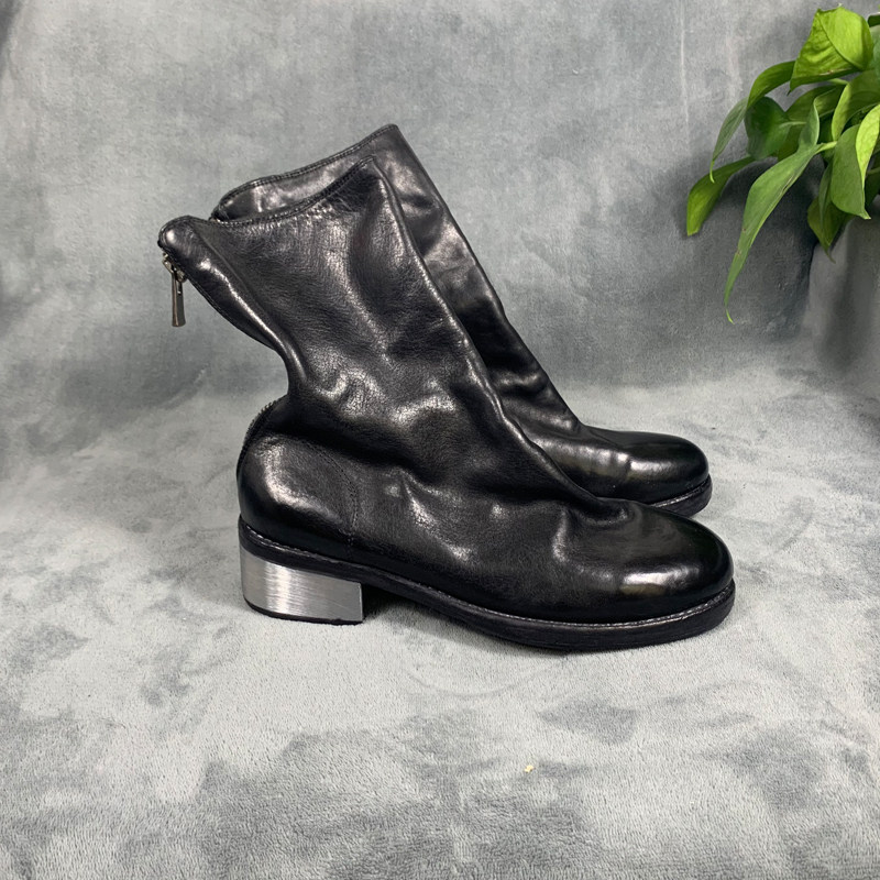 thumbnail for guidi鬼帝788z金属跟后拉链倒靴马皮水洗靴鬼帝铁跟靴男女马丁靴