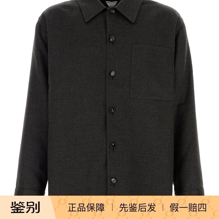 BOTTEGA VENETA 男灰羊绒真丝翻领单排扣夹克BV 25秋冬意大利代购