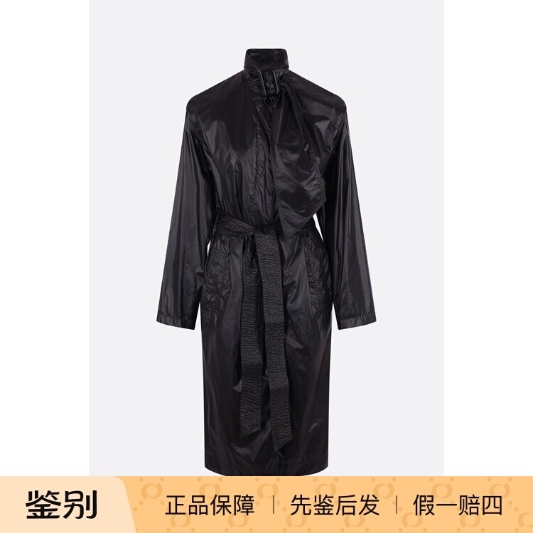 SAINT LAURENT 圣罗兰 YSL女士黑色尼龙风衣26早春新款意大利代购