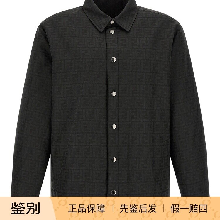 FENDI 芬迪 男士 黑色涤纶老花衬衫式夹克 26秋冬新款 意大利代购