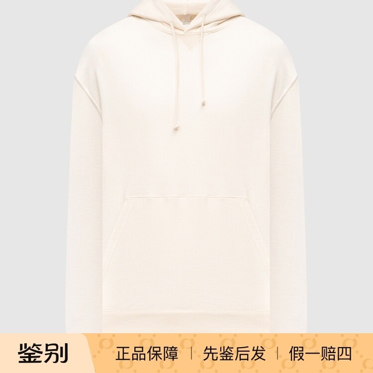 LORO PIANA 诺悠翩雅男士白色羊绒LP帽衫卫衣 2025秋冬意大利代购