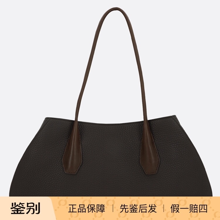 THE ROW 女士alger大号棕色粒面真皮单肩包 25早秋新款意大利代购