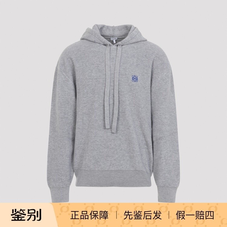 LOEWE 罗意威男士灰色anagram 羊毛针织帽衫25秋冬新款意大利代购