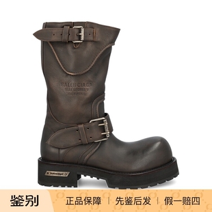 BALENCIAGA 巴黎世家男士venom真皮中筒靴2025秋冬新款意大利代购