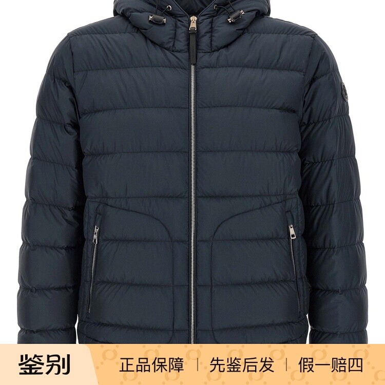 Moncler男士Sestriere蓝色连帽中薄款羽绒服26早春意大利代购蒙口