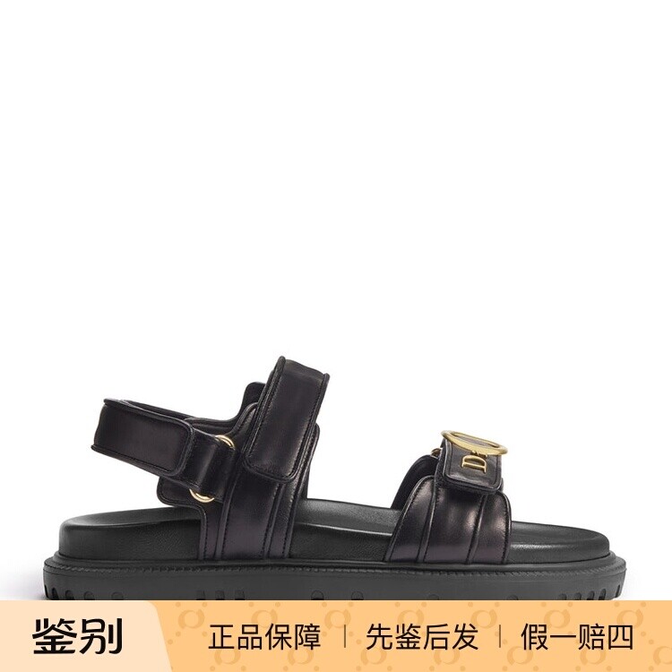 DIOR 迪奥女士mydior 黑色真皮露趾凉鞋26春夏新款意大利代购真皮